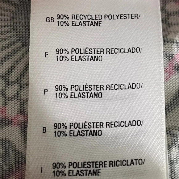 The North Face Activewear Pull On Cap Slv VNeck Print Top Grey Pink Sz XS - Picture 10 of 13